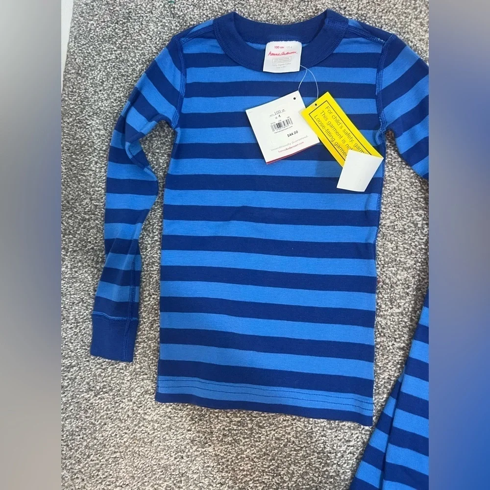 Hanna Andersson Blue Striped Pajama Set